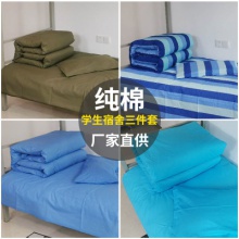 定做學生宿舍單人床三件套(被罩、床單、枕套) 純棉